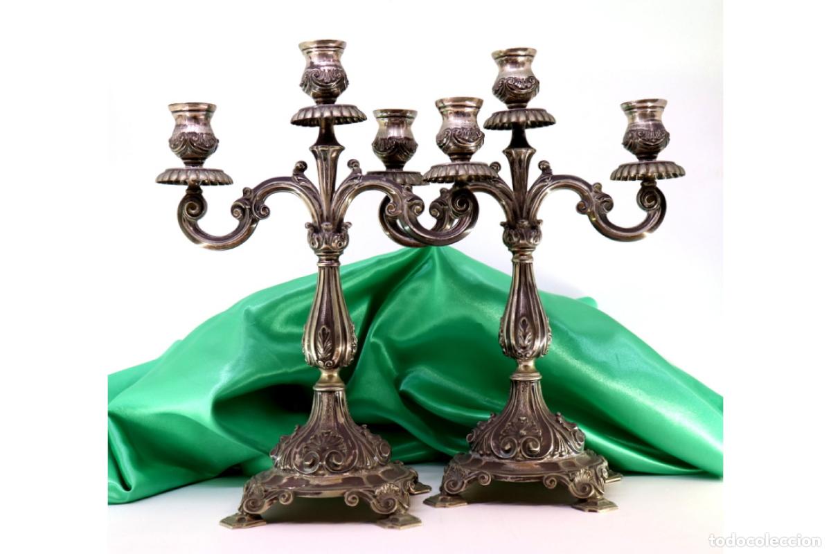 Antig&uuml;edades: candelabros de plata - Foto 1