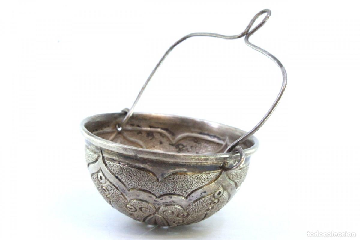 Antig&uuml;edades: Colador de t&eacute;, en plata - Foto 2