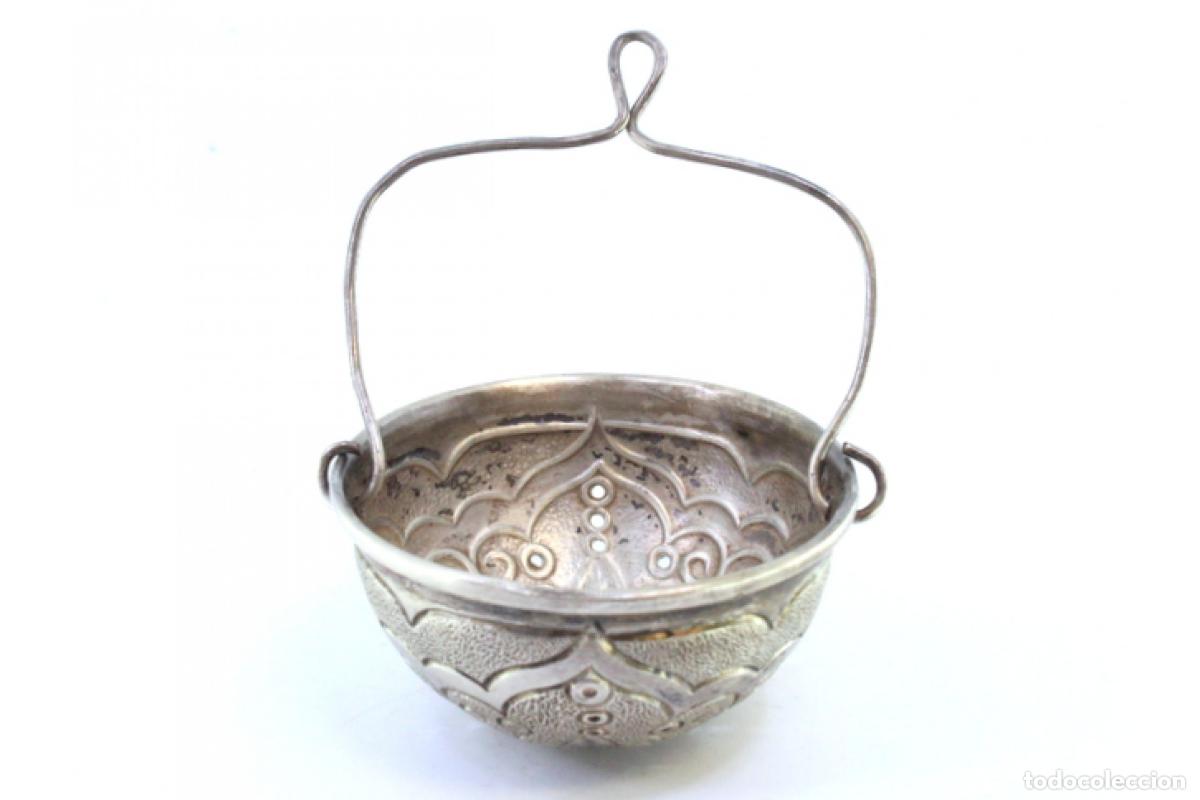 Antig&uuml;edades: Colador de t&eacute;, en plata - Foto 3