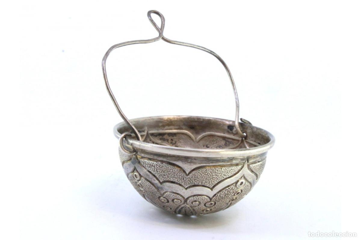 Antig&uuml;edades: Colador de t&eacute;, en plata - Foto 4