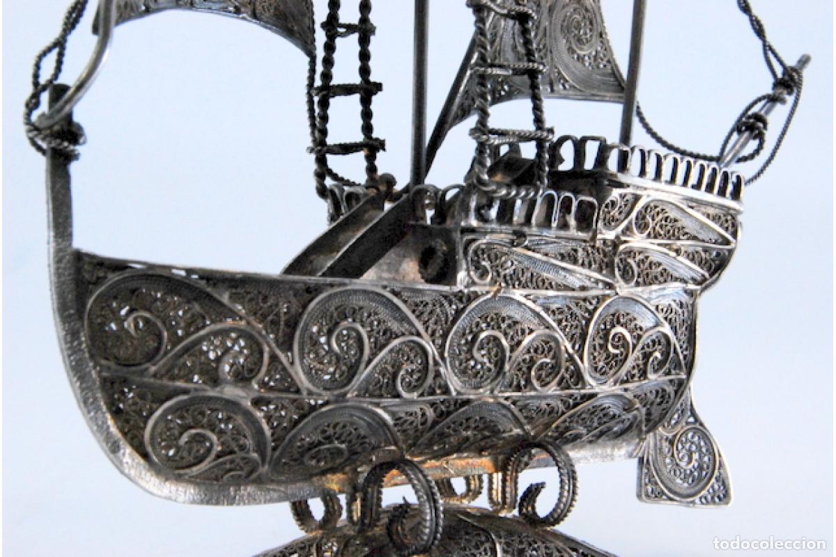 Antig&uuml;edades: Carabela de filigrana de plata. - Foto 6