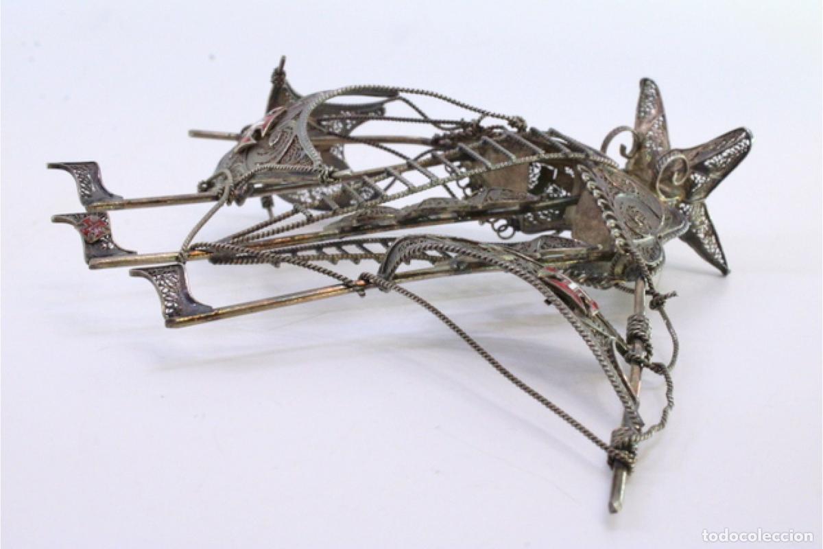 Antig&uuml;edades: Carabela de filigrana de plata. - Foto 5