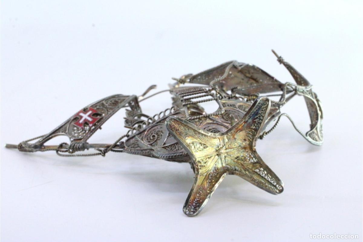 Antig&uuml;edades: Carabela de filigrana de plata. - Foto 7