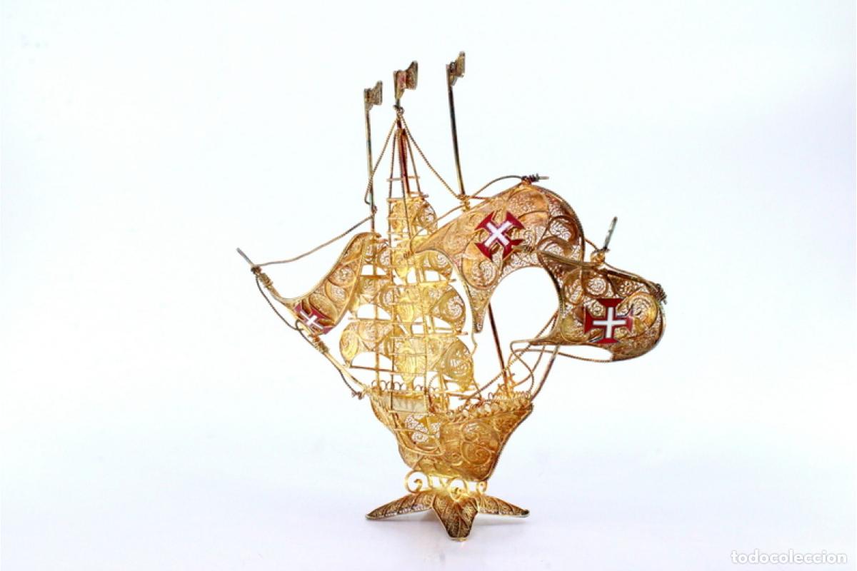 Antig&uuml;edades: Carabela de filigrana de plata. - Foto 3