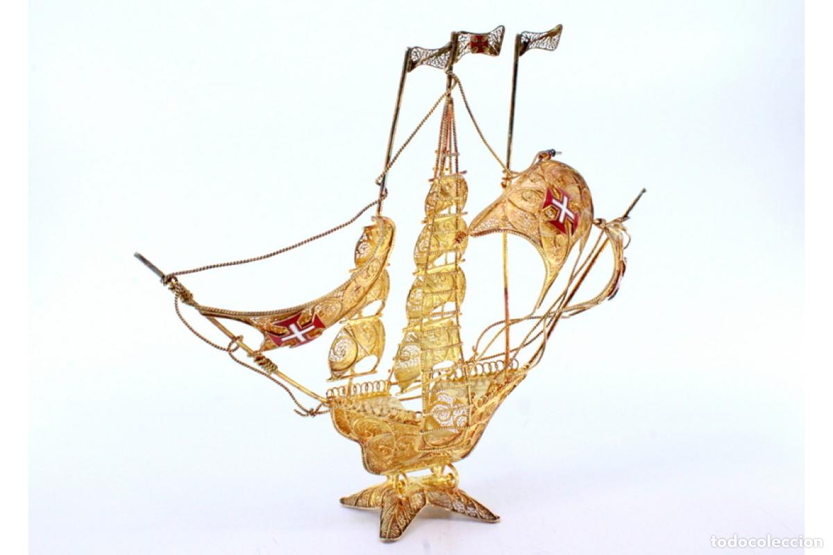 Antig&uuml;edades: Carabela de filigrana de plata. - Foto 8