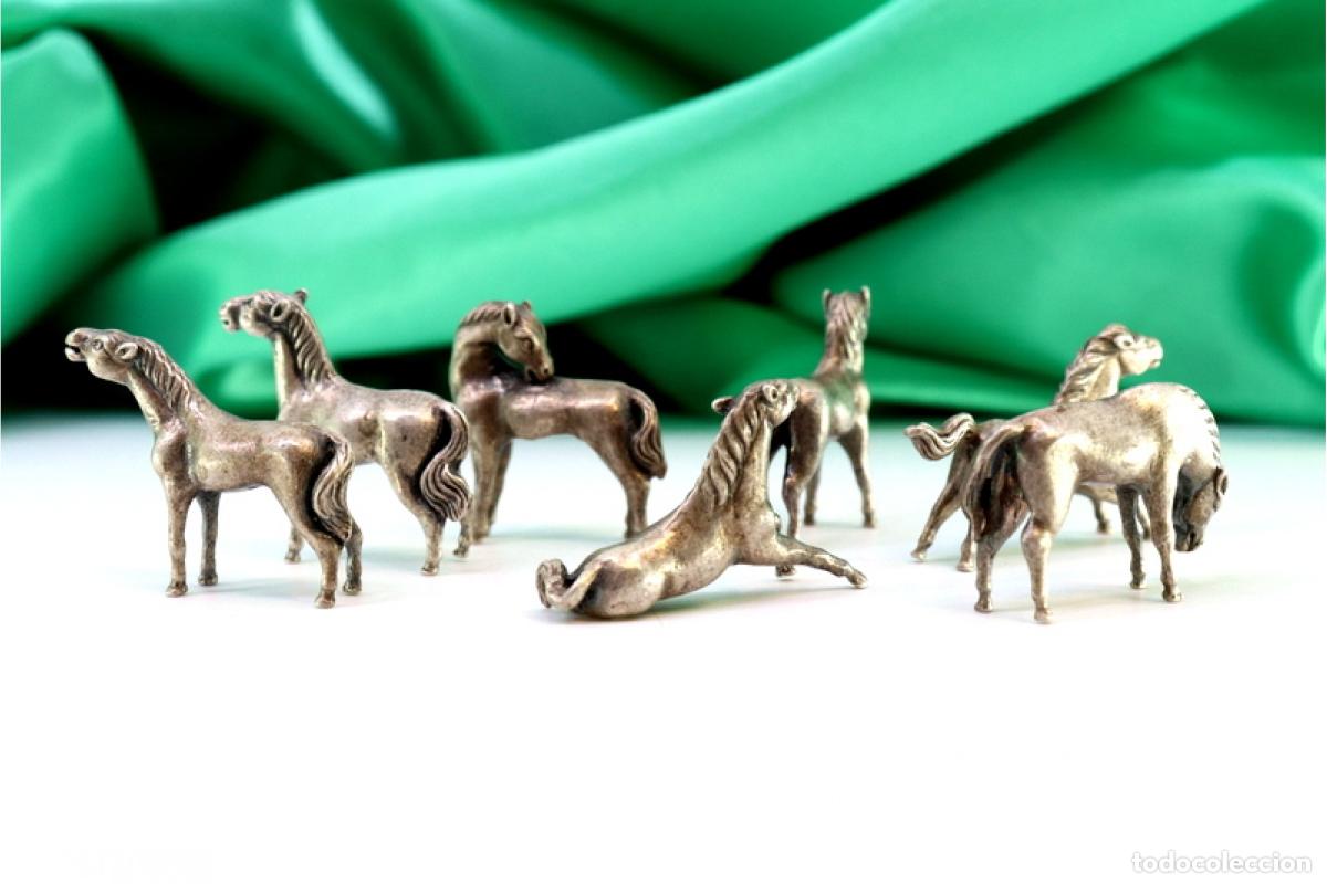 Antig&uuml;edades: Conjuntos de siete caballos de plata - Foto 4