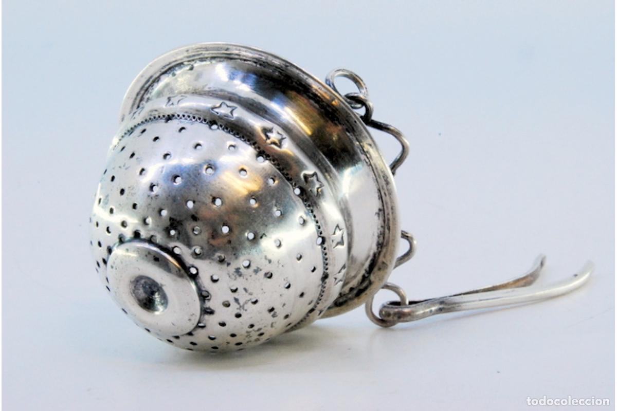 Antig&uuml;edades: Colador de t&eacute;, en plata - Foto 5