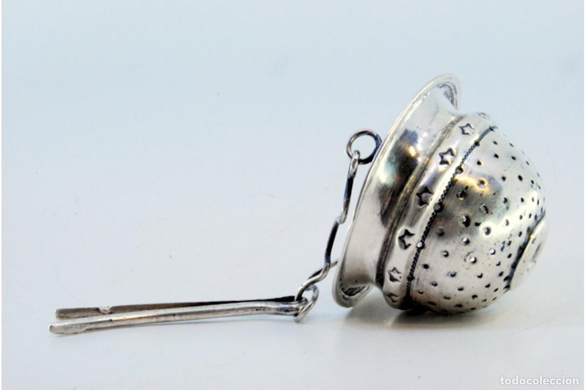 Antig&uuml;edades: Colador de t&eacute;, en plata - Foto 6