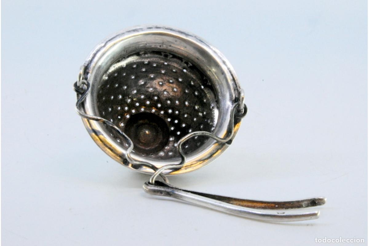 Antig&uuml;edades: Colador de t&eacute;, en plata - Foto 7