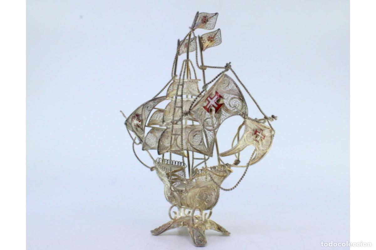 Antig&uuml;edades: Carabela de filigrana de plata. - Foto 7