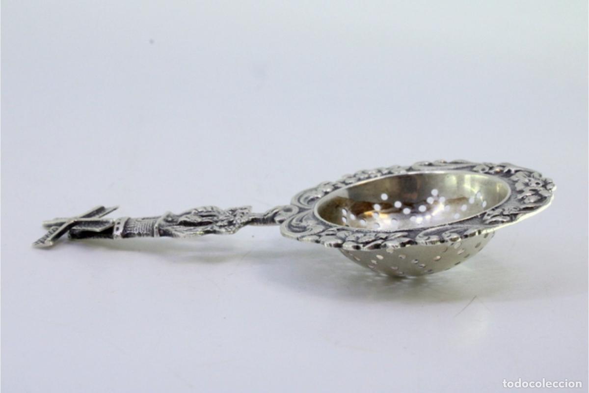 Antig&uuml;edades: Colador de t&eacute;, en plata - Foto 5