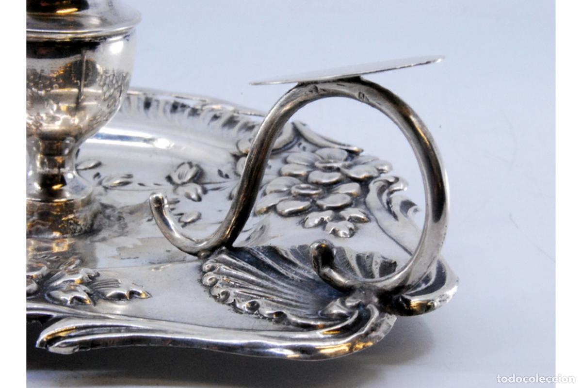 Antig&uuml;edades: Candelabro de mano, en plata - Foto 3