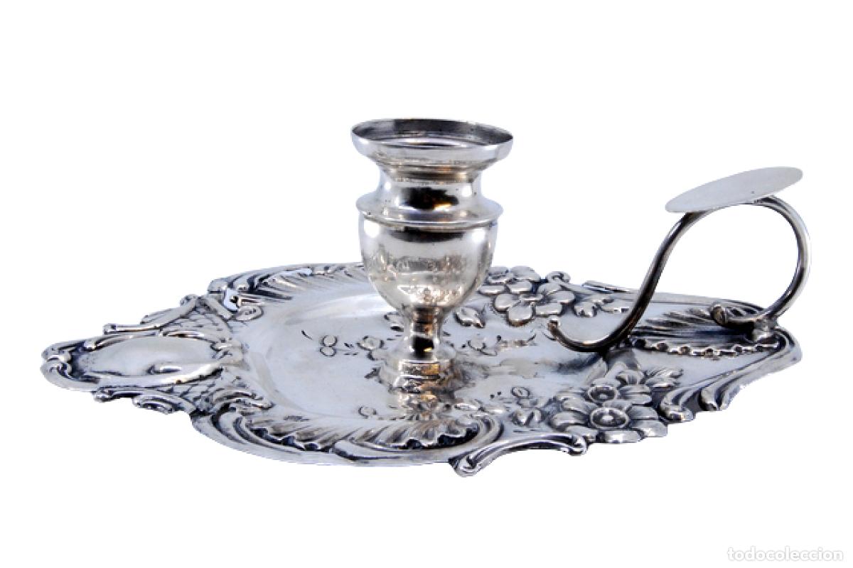 Antig&uuml;edades: Candelabro de mano, en plata - Foto 1