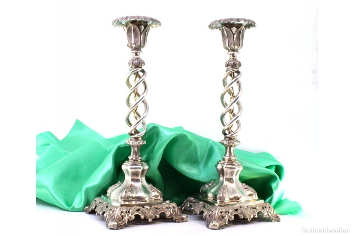 Antig&uuml;edades: candelabros de plata - Foto 1