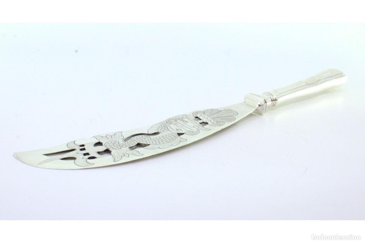 Antig&uuml;edades: Cuchillo de plata, para pescar - Foto 3