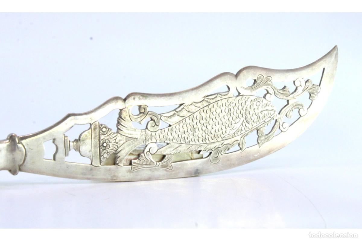 Antig&uuml;edades: Cuchillo de plata, para pescar - Foto 2