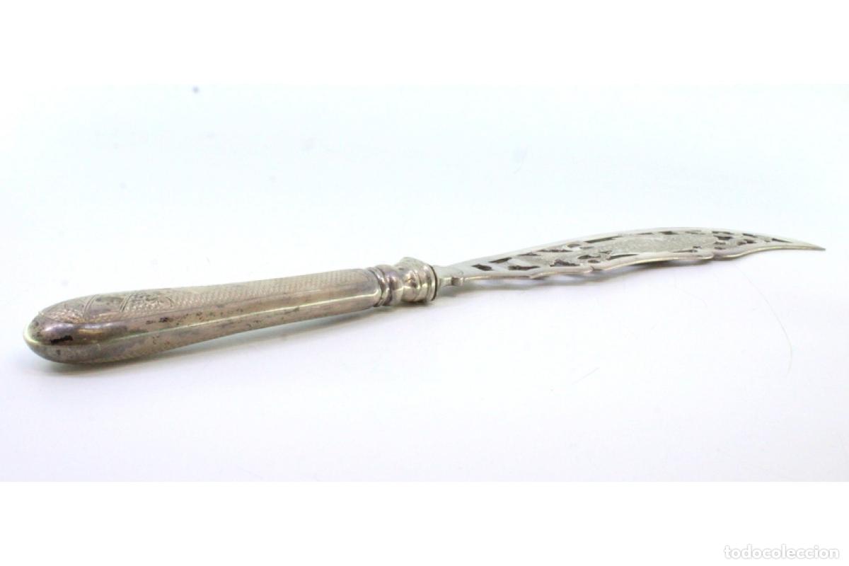 Antig&uuml;edades: Cuchillo de plata, para pescar - Foto 3