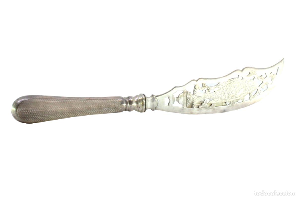 Antig&uuml;edades: Cuchillo de plata, para pescar - Foto 1