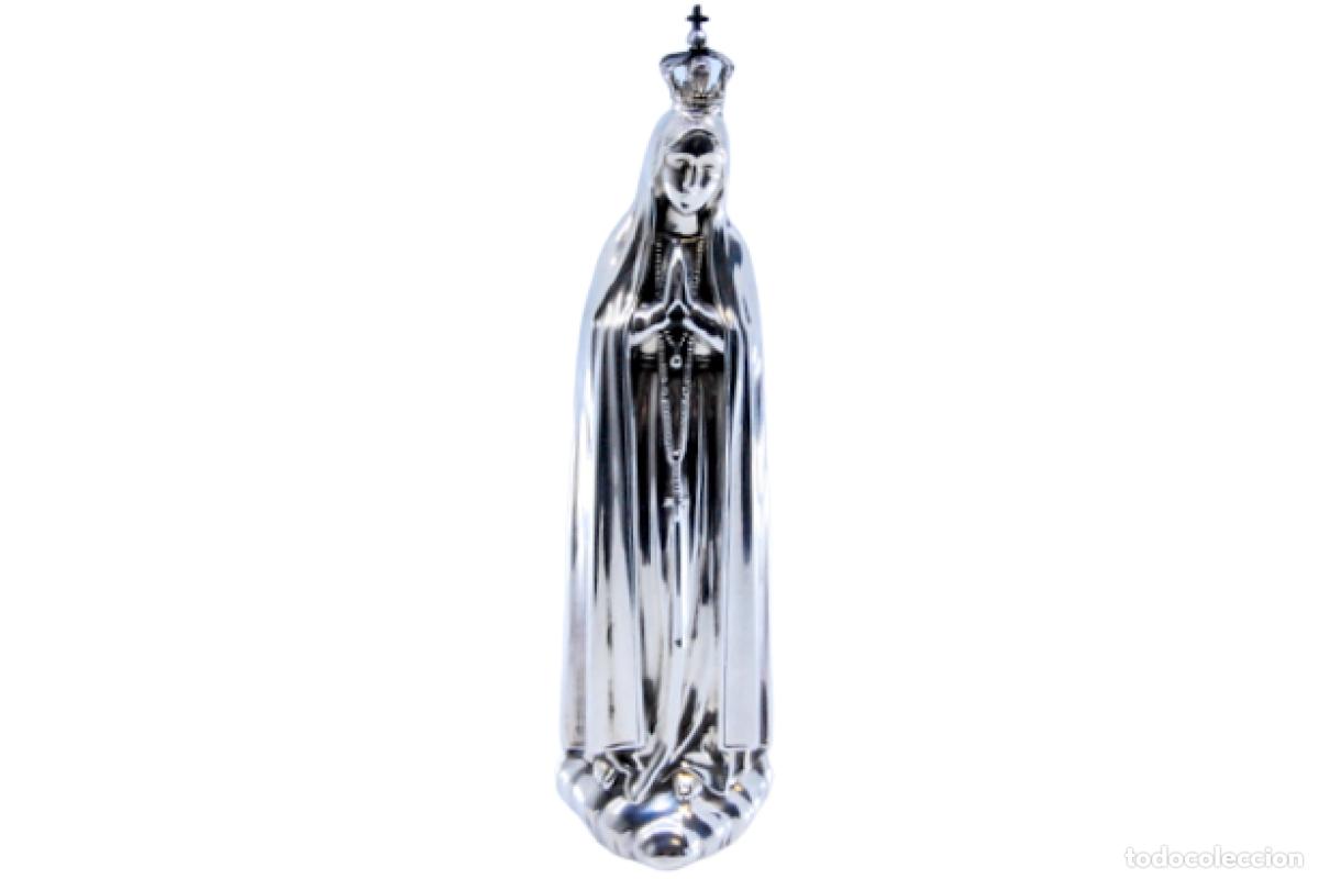 Antiquit&auml;ten: Estatuilla de plata: Nuestra Se&ntilde;ora, con corona, flotando entre las nubes.