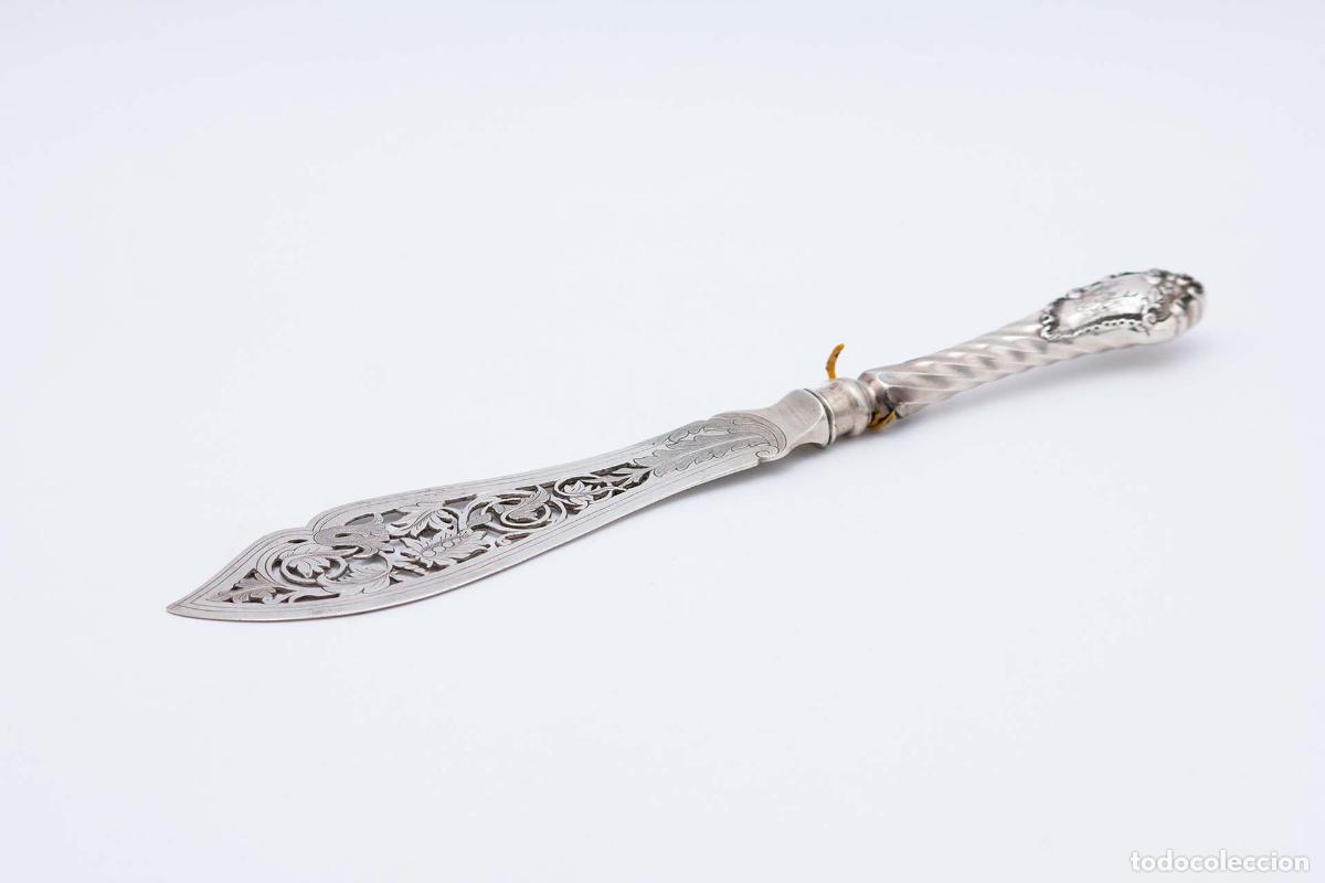 Antig&uuml;edades: Cuchillo de plata, para pescar - Foto 1