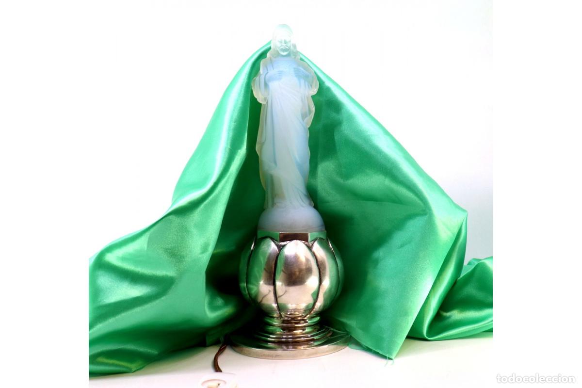 Antiquit&eacute;s: L&aacute;mpara de plata con la imagen de Jesucristo.