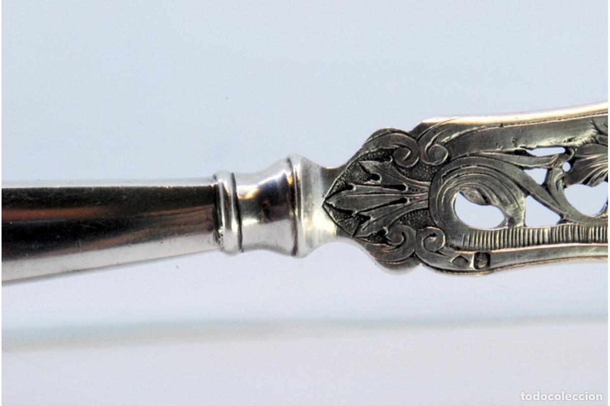 Antig&uuml;edades: Cuchillo de plata, para pescar - Foto 3