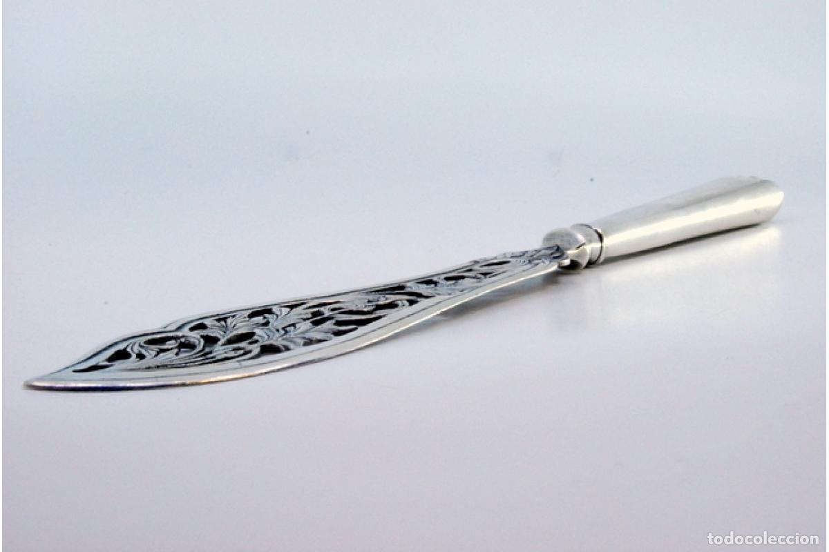 Antig&uuml;edades: Cuchillo de plata, para pescar - Foto 4