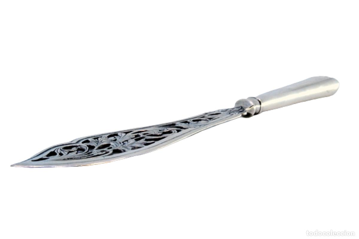 Antig&uuml;edades: Cuchillo de plata, para pescar - Foto 1