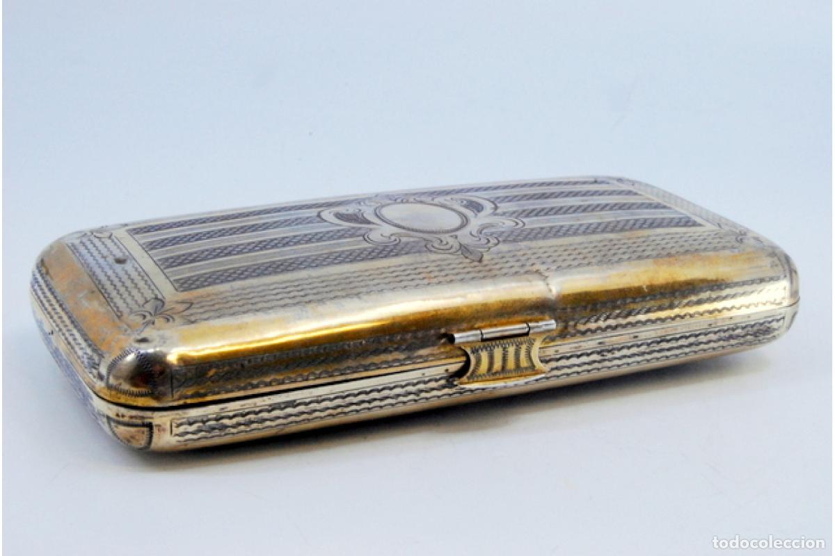 Antig&uuml;edades: Caja de puros, de plata dorada. - Foto 4
