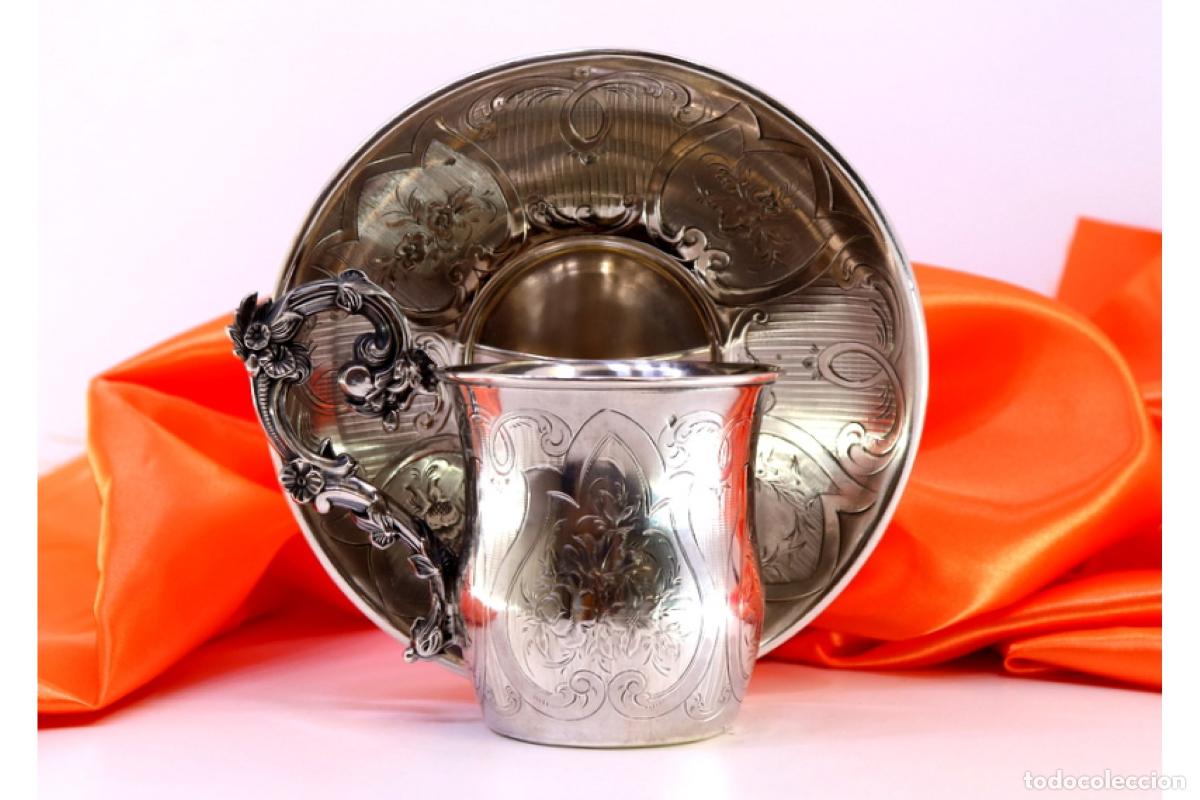 Antig&uuml;edades: taza de t&eacute; de plata - Foto 3