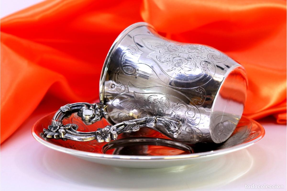 Antig&uuml;edades: taza de t&eacute; de plata - Foto 4