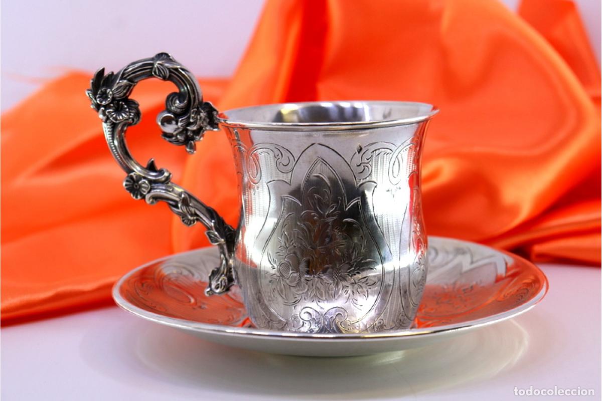 Antig&uuml;edades: taza de t&eacute; de plata - Foto 1