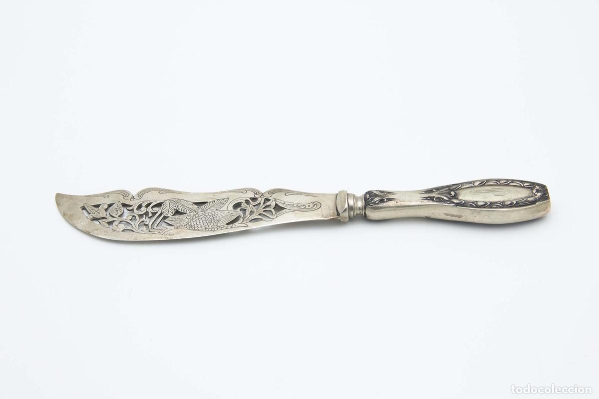 Antig&uuml;edades: Cuchillo de plata, para pescar - Foto 1