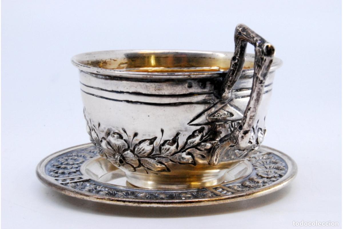 Antig&uuml;edades: taza de t&eacute; de plata - Foto 3
