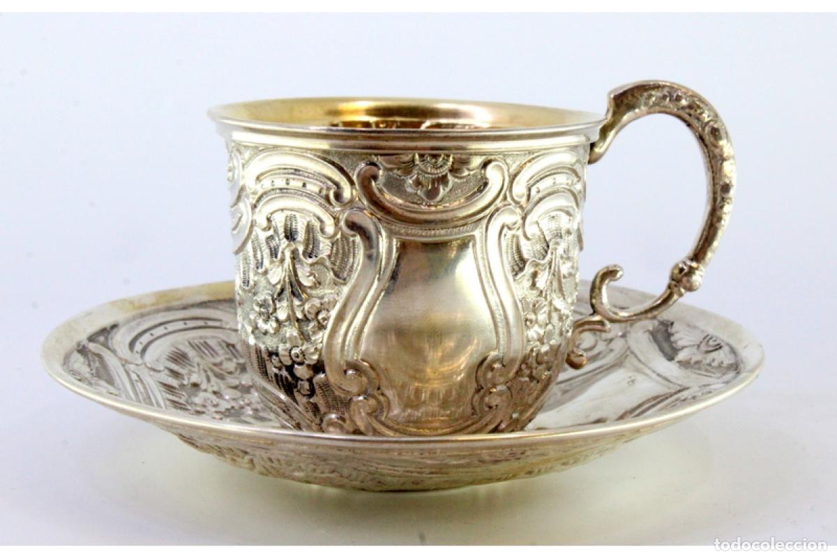Antig&uuml;edades: taza de t&eacute; de plata - Foto 2