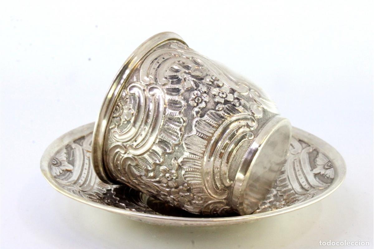 Antig&uuml;edades: taza de t&eacute; de plata - Foto 3