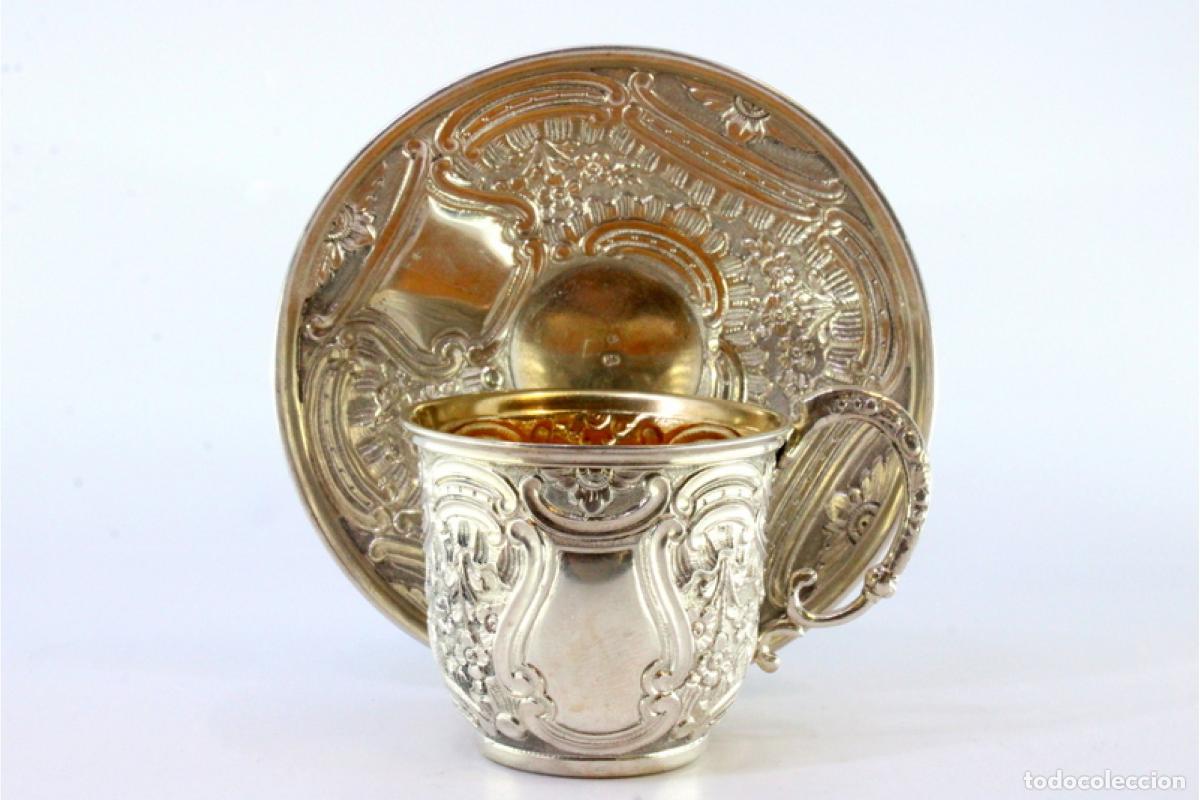 Antig&uuml;edades: taza de t&eacute; de plata - Foto 5