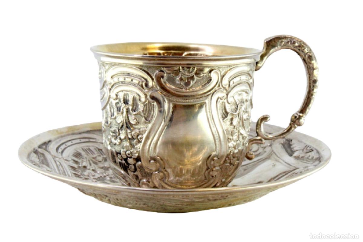 Antig&uuml;edades: taza de t&eacute; de plata - Foto 1