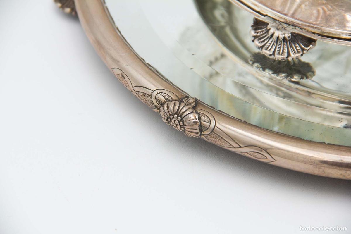 Antig&uuml;edades: maceta de cristal y plata - Foto 2
