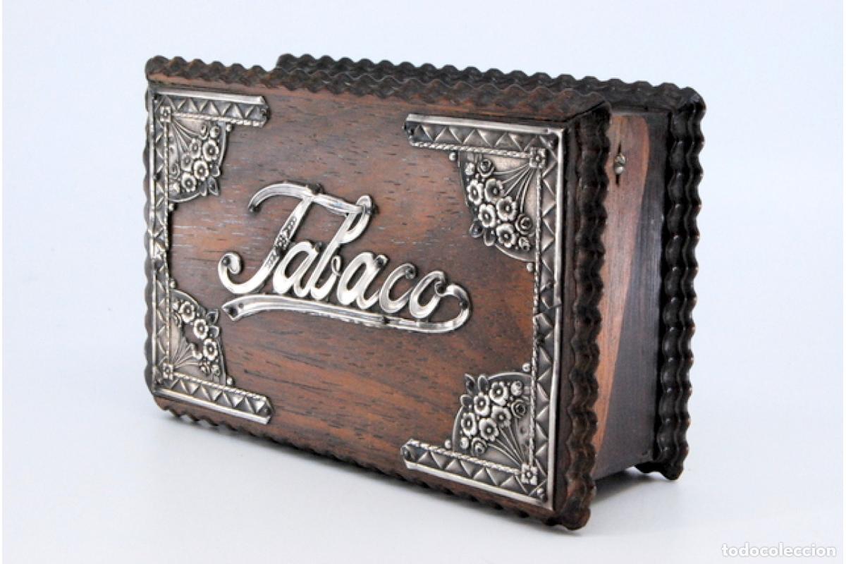 Antig&uuml;edades: Caja de tabaco, hecha de madera y plata. - Foto 4
