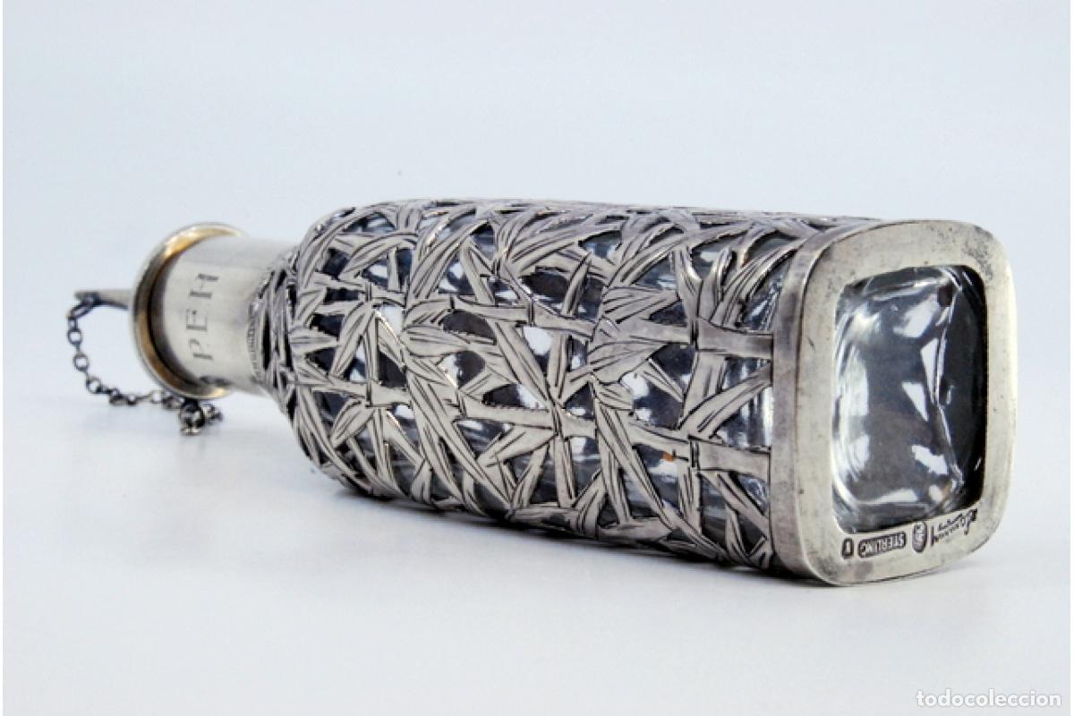Antig&uuml;edades: Frasco de perfume, hecho de vidrio y plata. - Foto 6
