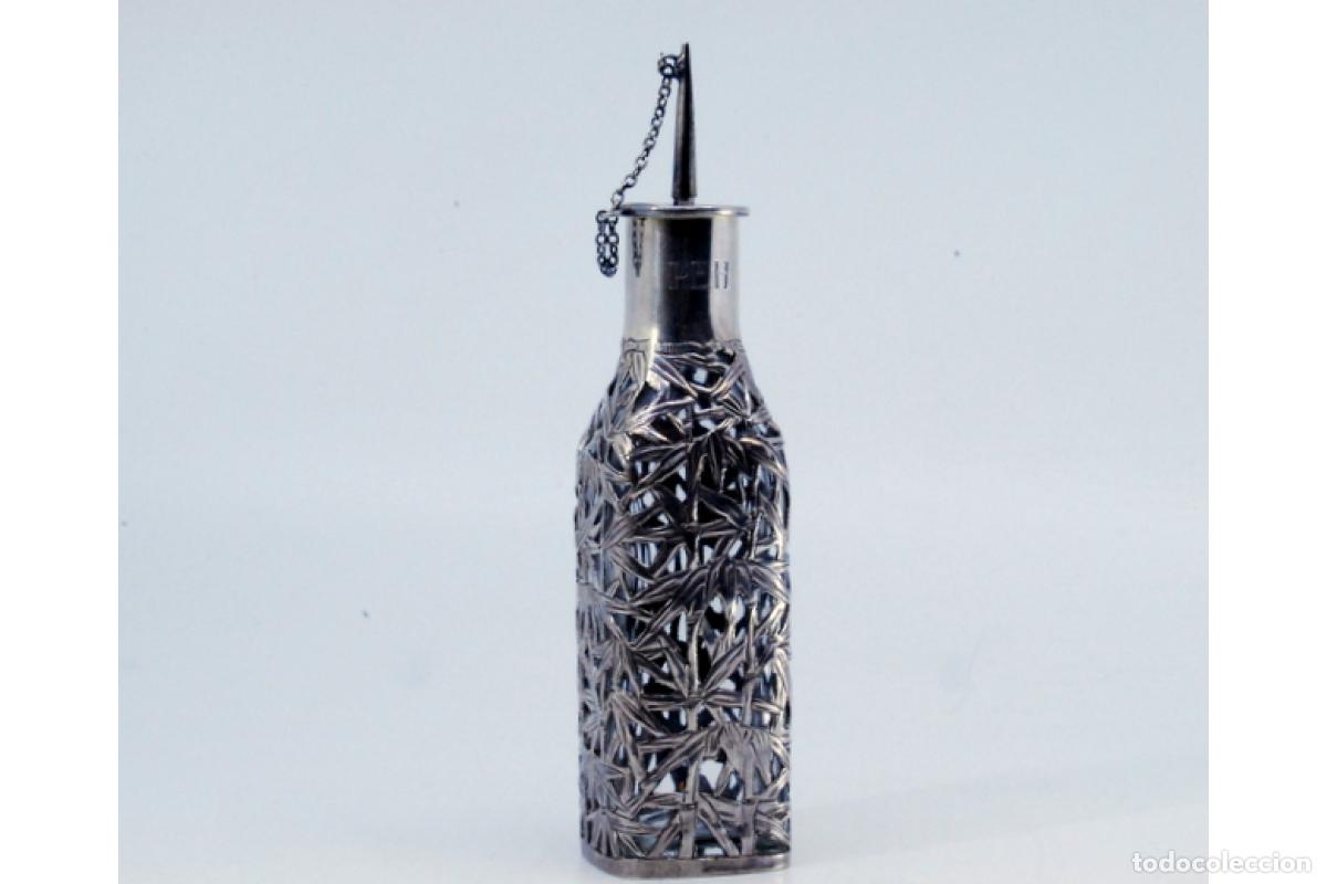 Antig&uuml;edades: Frasco de perfume, hecho de vidrio y plata. - Foto 8