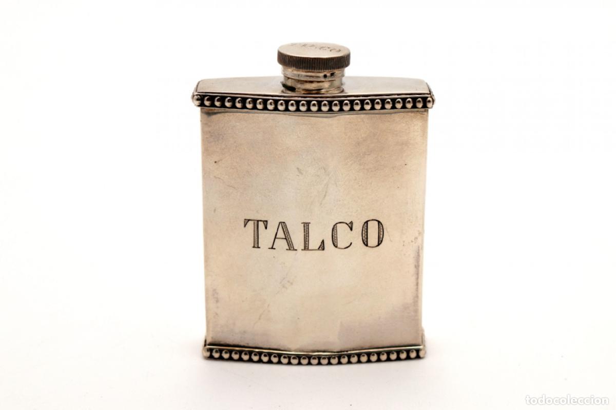 Antig&uuml;edades: Frasco de plata para polvos de talco. - Foto 1