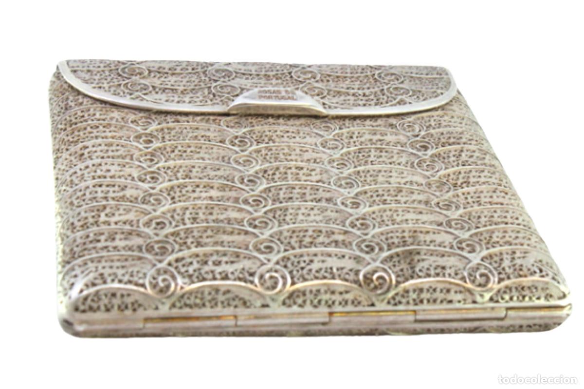 Antiquit&auml;ten: Caja de cigarrillos, de filigrana de plata.
