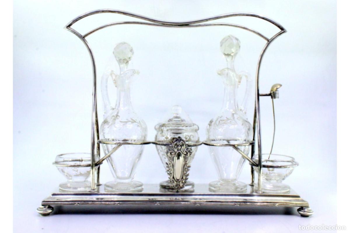 Antig&uuml;edades: Juego de vinagreras de plata - Foto 2