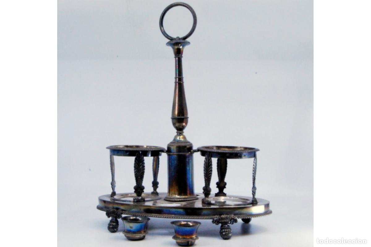 Antig&uuml;edades: Juego de vinagreras de plata - Foto 2