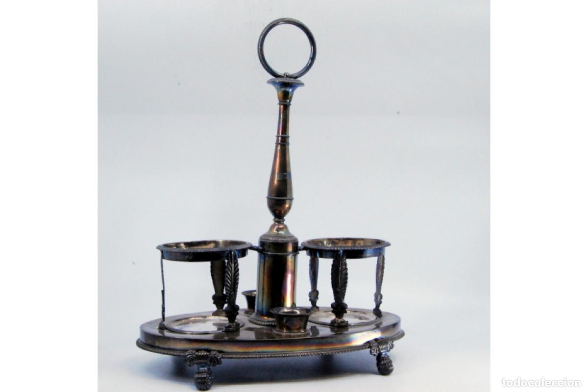 Antig&uuml;edades: Juego de vinagreras de plata - Foto 5