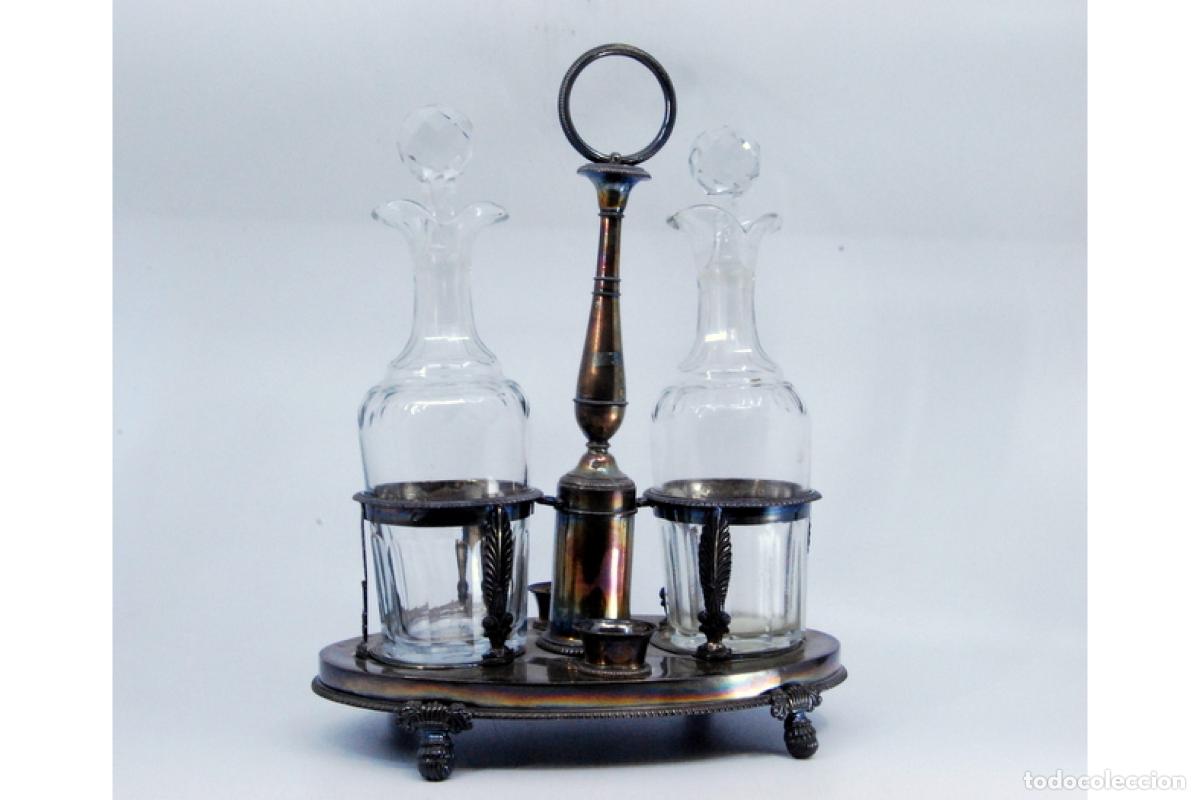 Antig&uuml;edades: Juego de vinagreras de plata - Foto 6