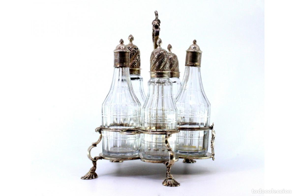 Antig&uuml;edades: Juego de vinagreras de plata - Foto 5