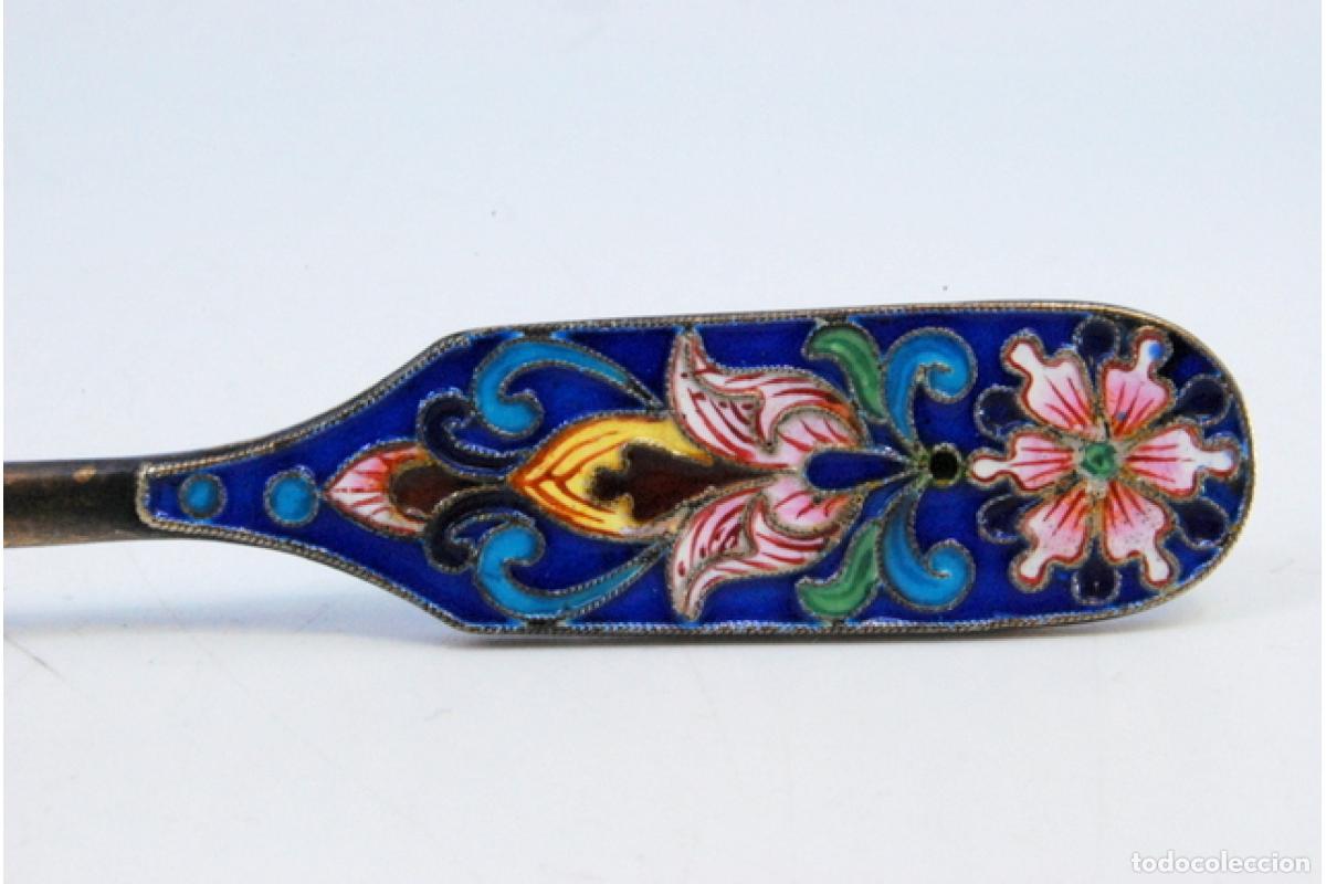 Antig&uuml;edades: Tenedor cloisonn&eacute; de plata rusa - Foto 5